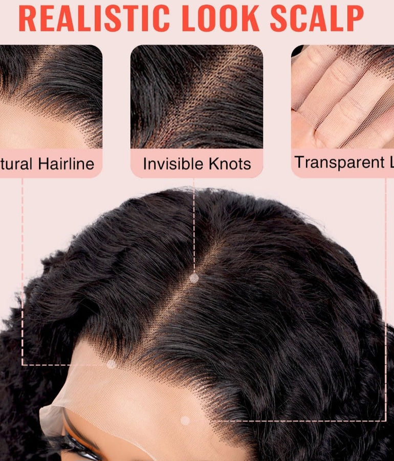 5*5 gluess glueless curly wig human hair